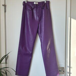 AGOLDE Purple Leather Pants